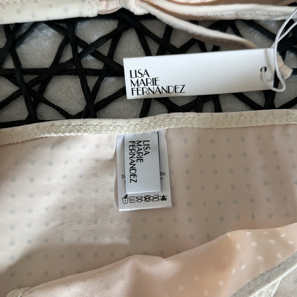 LISA MARIE FERNANDEZ the retro padded triangle in blush pink swiss dot,0,$395 - Picture 7 of 9